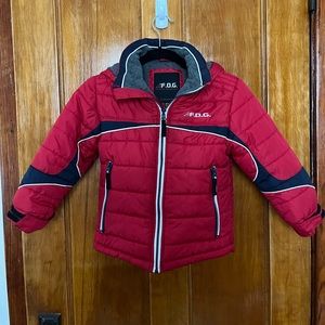 Red and black 5T toddler winter coat